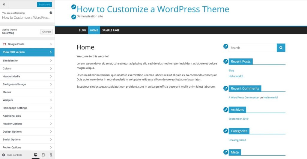 Wordpress Theme Customization